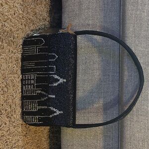 City Black Beaded Handbag